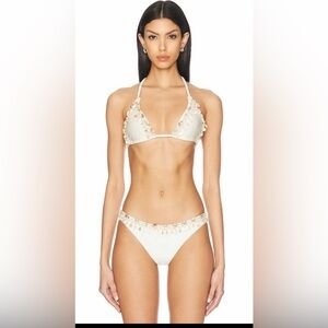 NWT PatBO X Camila Coelho Jersey Sands Buzios bikini top, size L